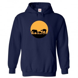 Walker Safari Elephants Unisex Kids and Adults Pullover Hooded Sweatshirt for Sci-Fi Movie Fans									 									 									